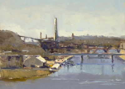 Don Biehn - "River Commerce", 9x12, 1000