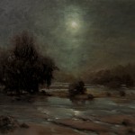 Chuck Larivey - "Prussian Moon on the James from Belle Isle", 20x24, $2150