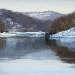 John Menck - "Snow on Radnor Lake", 9x12, $800