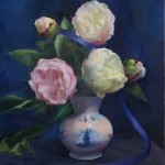 Mary Rose OConnell - "Peonies in Delft Vase", 20x16, 3200
