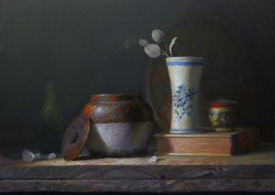 Michael Ranucci - "Stillife with Beanpot, Book and Vase", 16x20, $2500