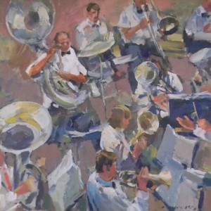 Charles Movalli - The Orchestra, 36x36, acrylic, 6800