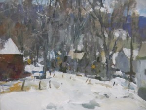 Charles Movalli - Vermont Winter, 16x20, acrylic, 2500